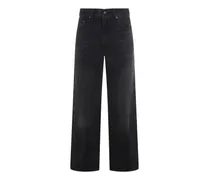 Jeans mit weitem Bein - Schwarz