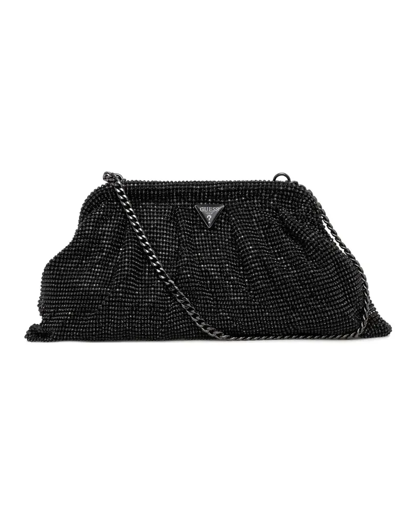 Guess Verzierte Clutch mit Kettenriemen - Schwarz Schwarz