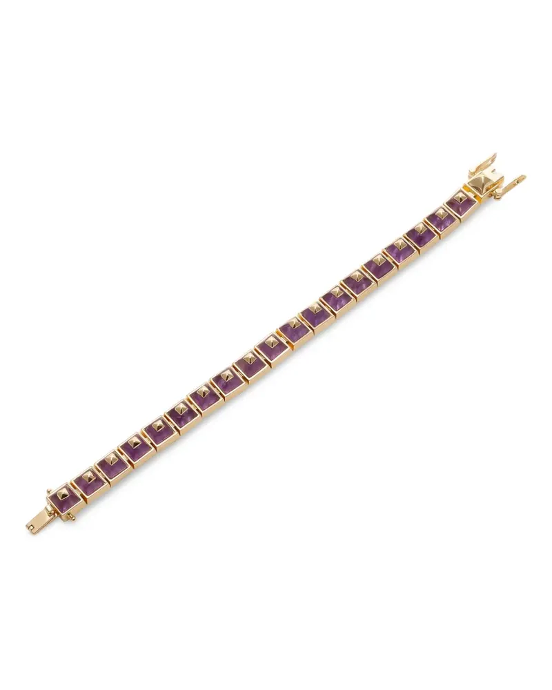 Eddie Borgo Sugarloaf Pyramid Armband mit Amethyst - Gold Gold
