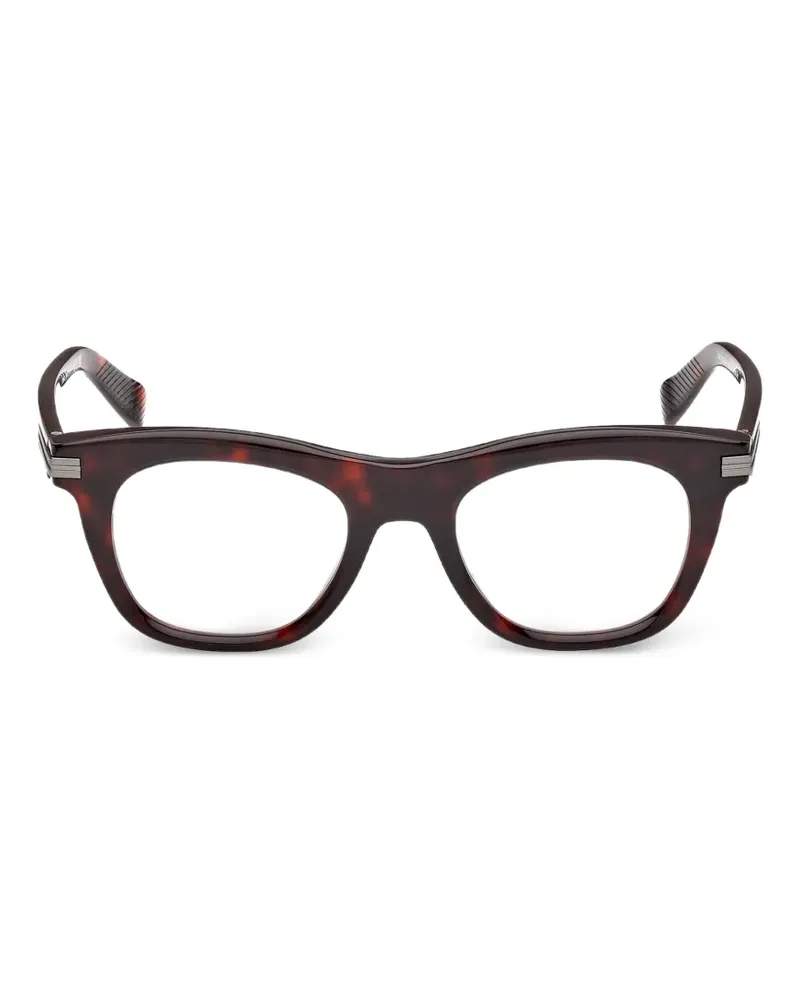 Ermenegildo Zegna metal-detail square-frame glasses - Braun Braun