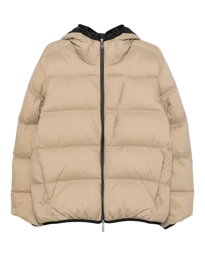 Moncler logo-patch padded jacket - Nude Nude
