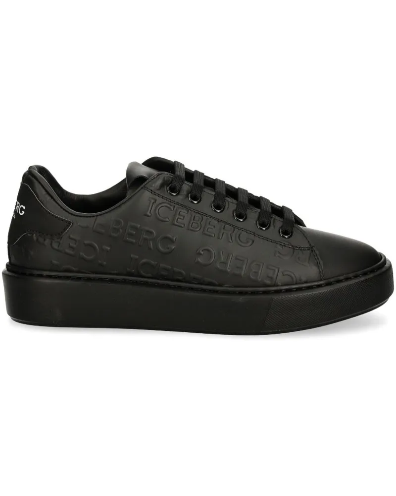 Iceberg Sneakers mit Prägung - Schwarz Schwarz