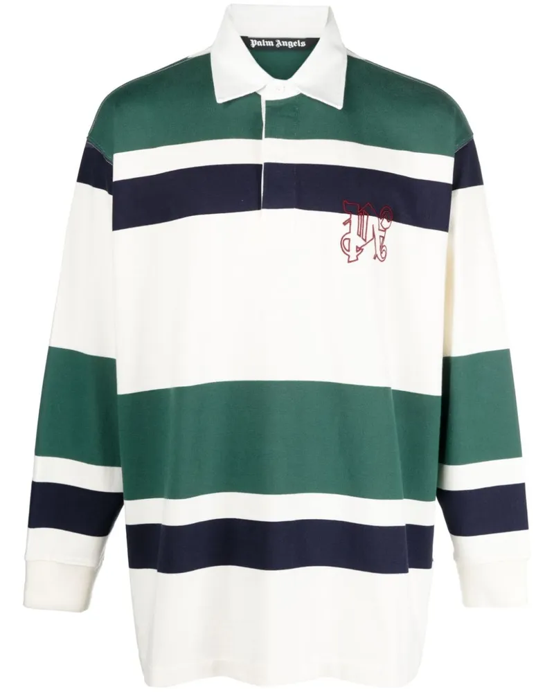 Palm Angels Gestreiftes Poloshirt - Grün Grün