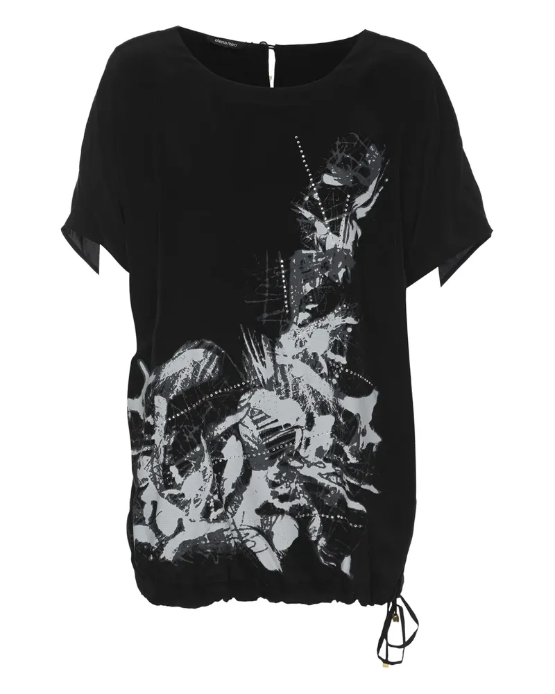 Elena Mirò Bluse mit Print - Schwarz Schwarz