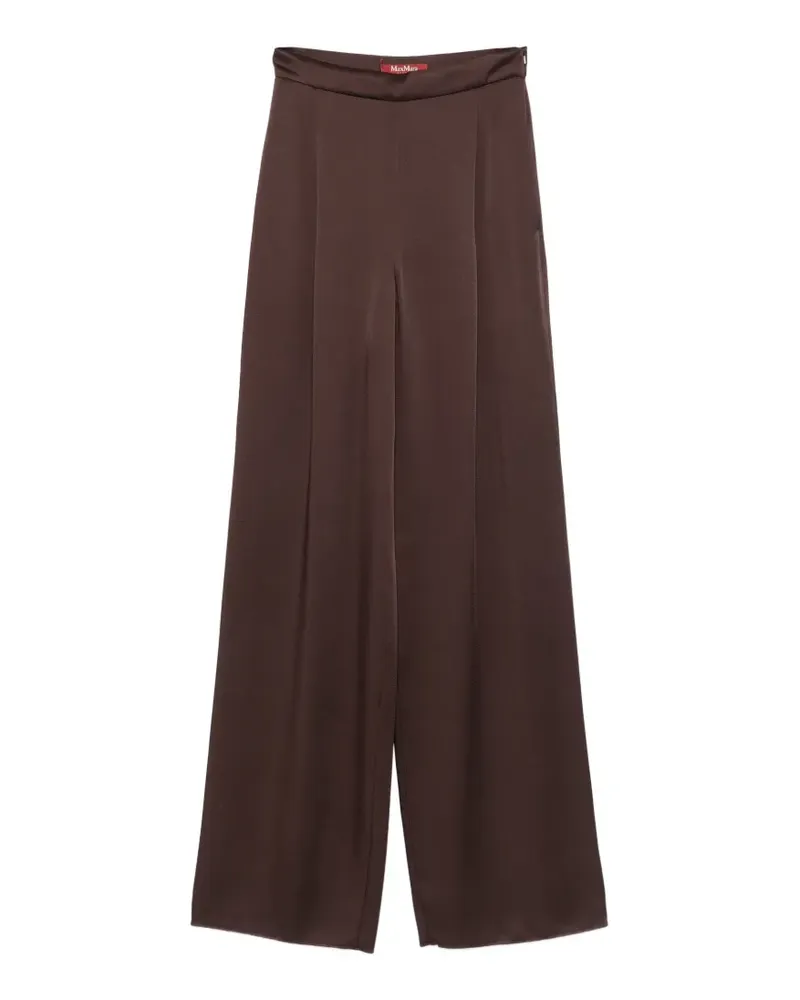 Max Mara Palazzohose mit Krepp-Struktur - Braun Braun