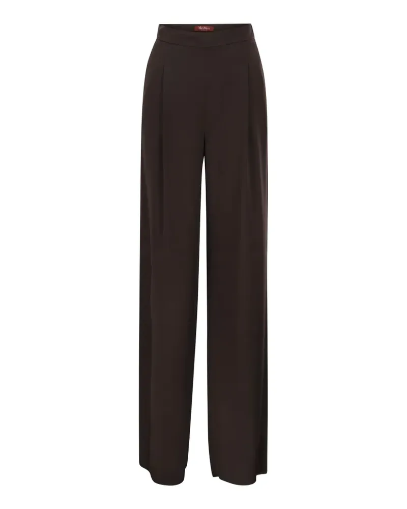 Max Mara crêpe-textured palazzo pants - Braun Braun