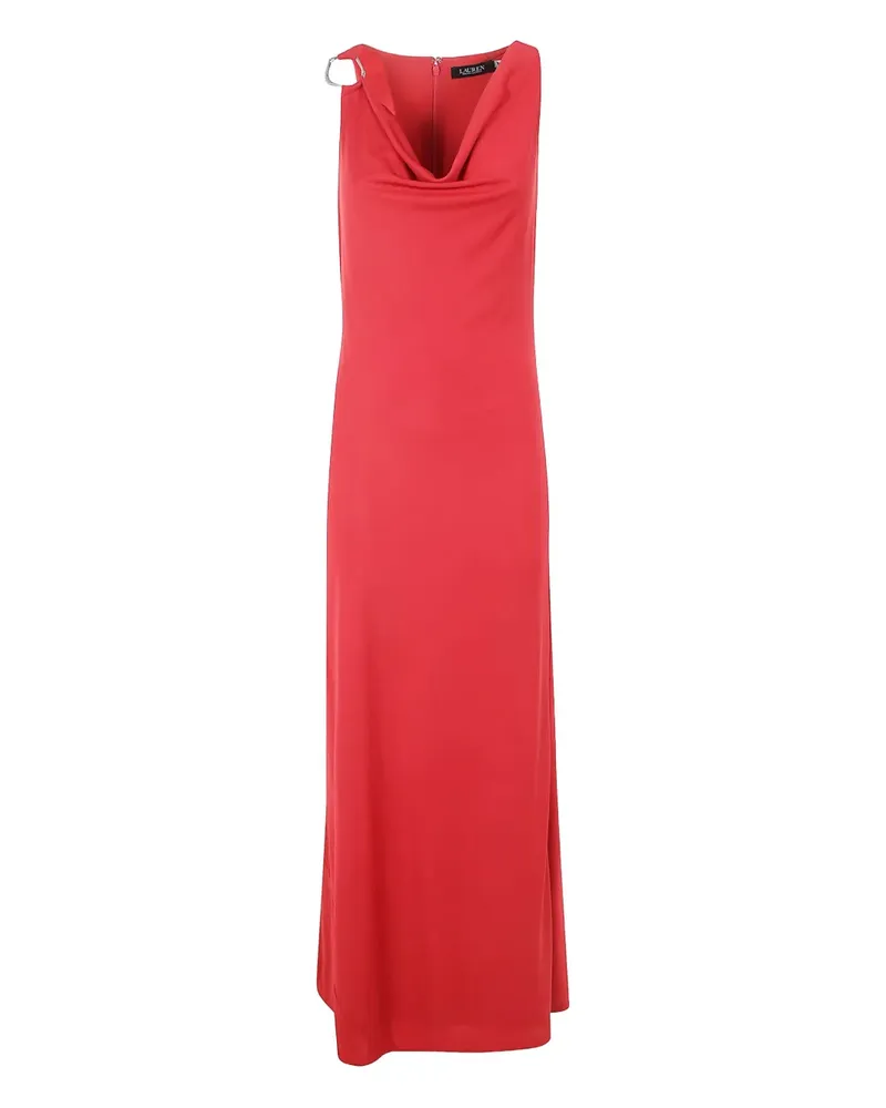 Ralph Lauren Wasserfallausschnitt-Kleid mit Ringdetail - Rot Rot