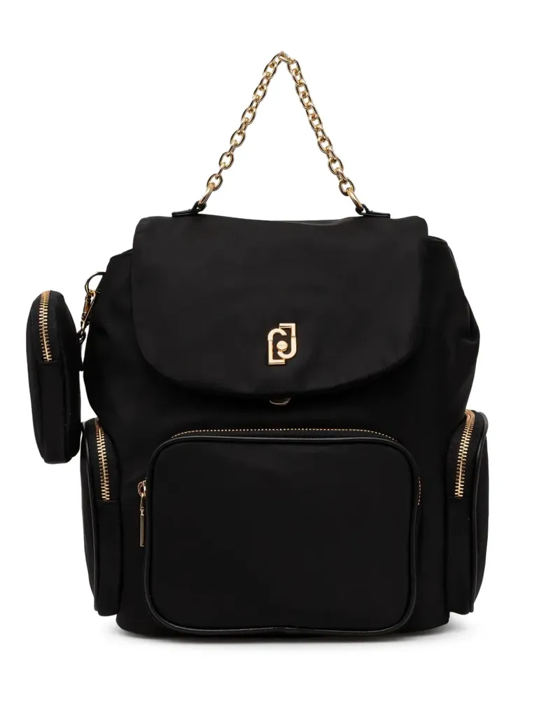 Liu Jo Rucksack mit Logo-Schild - Schwarz Schwarz