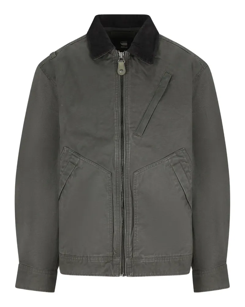 G-STAR RAW Duty corduroy-collar trucker jacket - Grau Grau