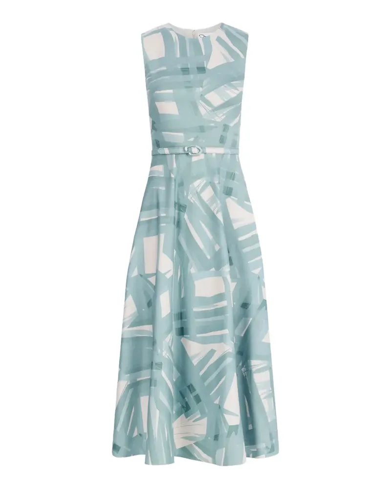 Oscar de la Renta Gestreiftes Midikleid - Blau Blau