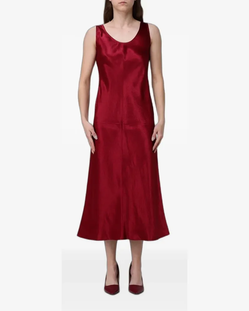 Max Mara satin-finish sleeveless midi dress - Rot Rot