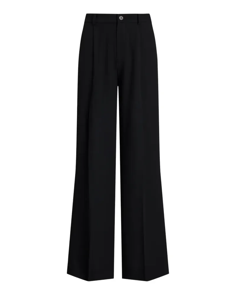Ralph Lauren Georgette-Hose mit weitem Bein - Schwarz Schwarz