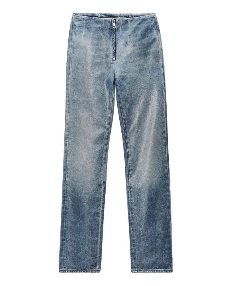 Alexander Wang Schmale Jeans mit Glanzoptik - Blau Blau