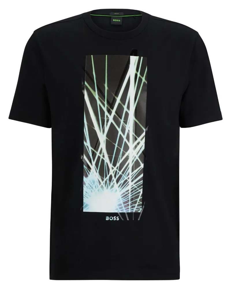 HUGO BOSS T-Shirt mit grafischem Print - Schwarz Schwarz