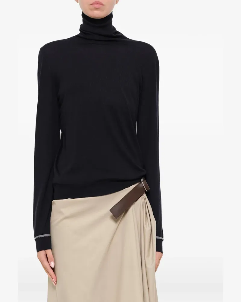 Loewe piped-trim turtleneck sweater - Schwarz Schwarz