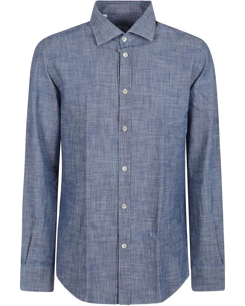 Eleventy Hemd aus Chambray - Blau Blau