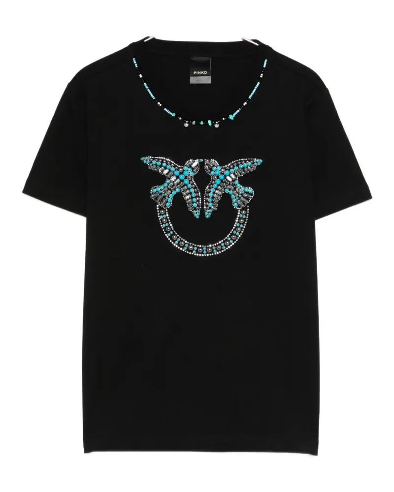 Pinko beaded embellished T-shirt - Schwarz Schwarz
