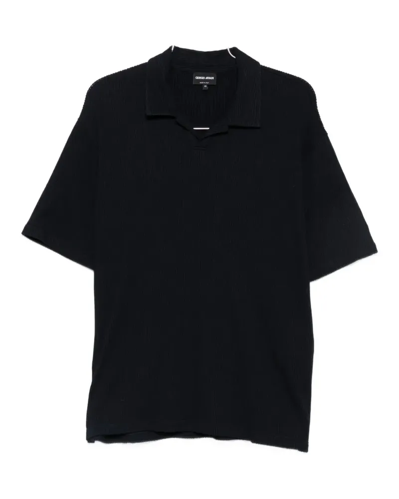 Giorgio Armani ribbed-knit polo shirt - Blau Blau