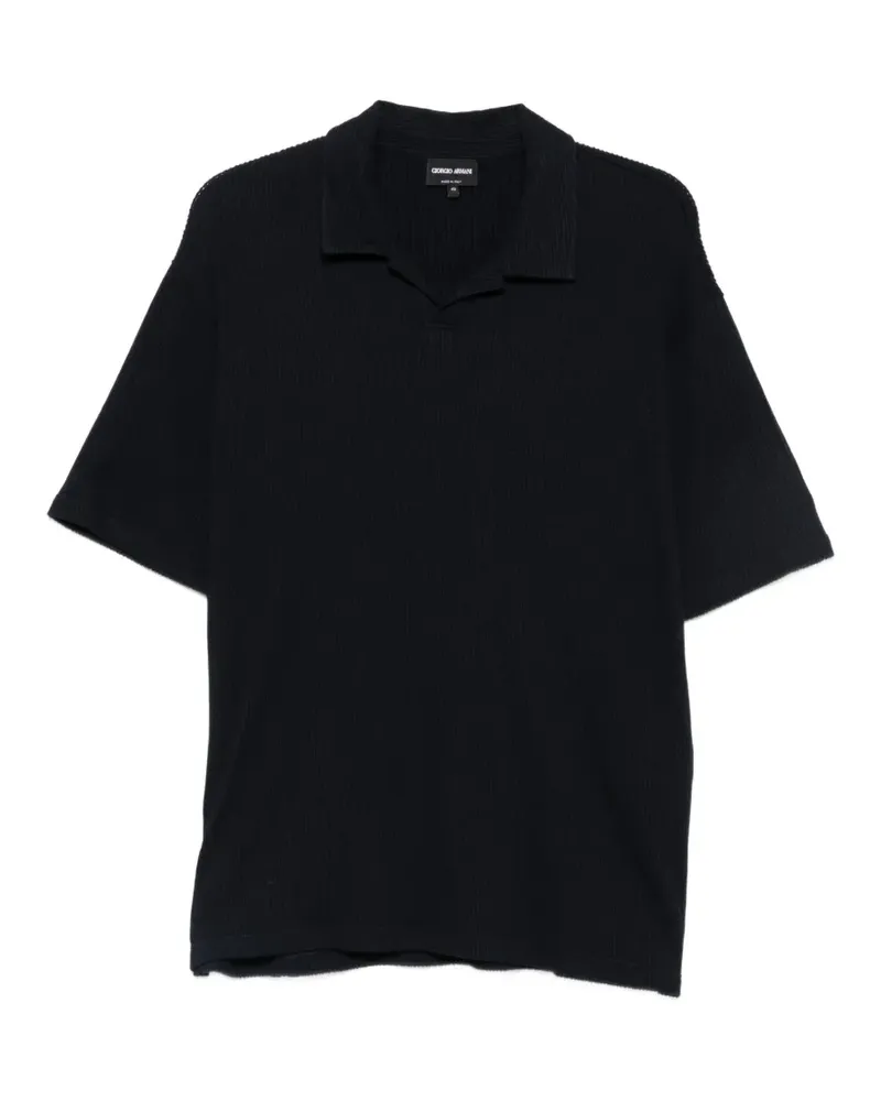 Giorgio Armani Poloshirt aus geripptem Strick - Blau Blau