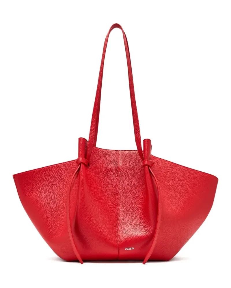 YUZEFI Mochi Tote Bag aus strukturiertem Leder - Rot Rot
