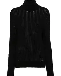 Kiton Gerippter Rollkragenpullover Schwarz