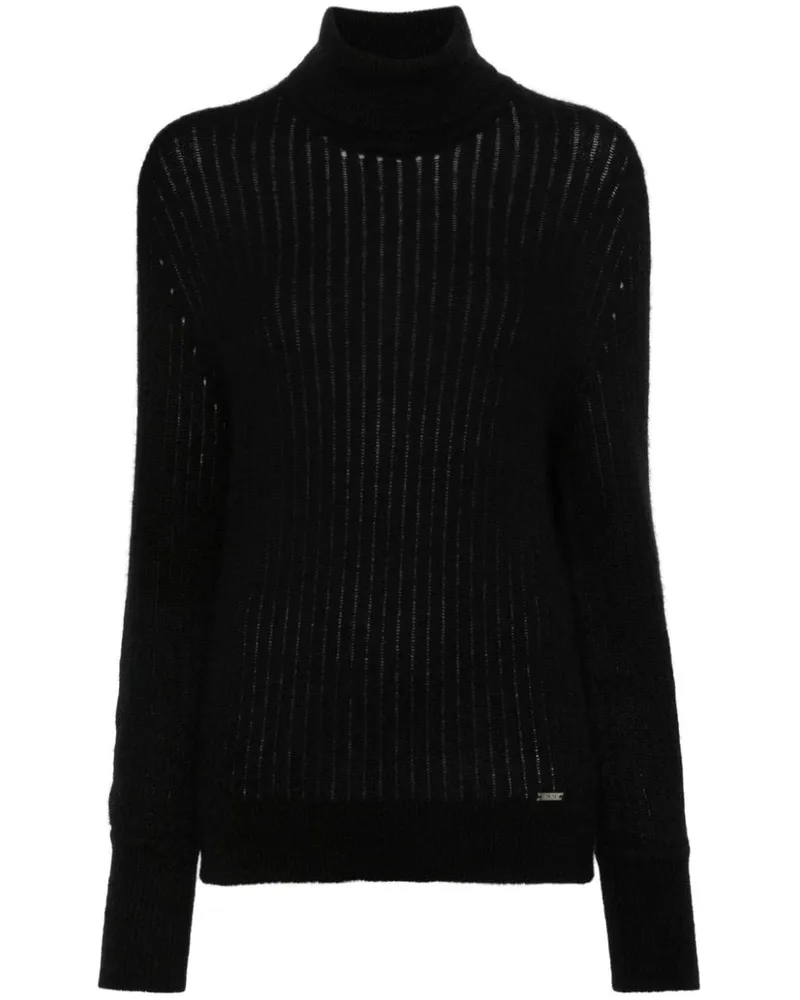 Kiton Gerippter Rollkragenpullover - Schwarz Schwarz