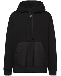 Prada Hoodie mit Triangel-Logo Schwarz