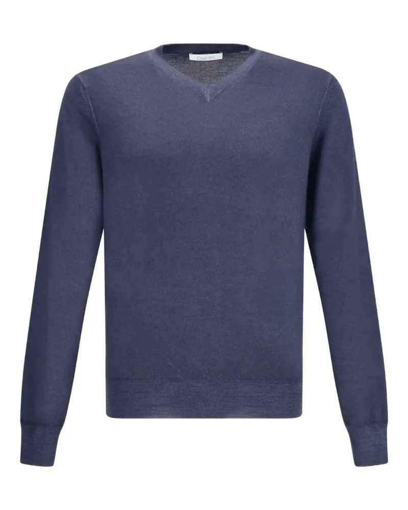 Cruciani Sweatshirt mit V-Ausschnitt - Blau Blau