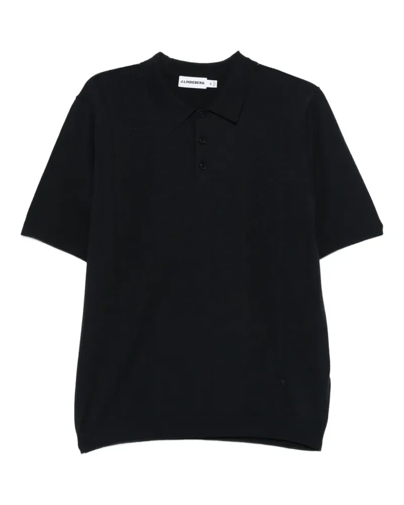 J.Lindeberg Gestricktes Reymond Poloshirt - Blau Blau