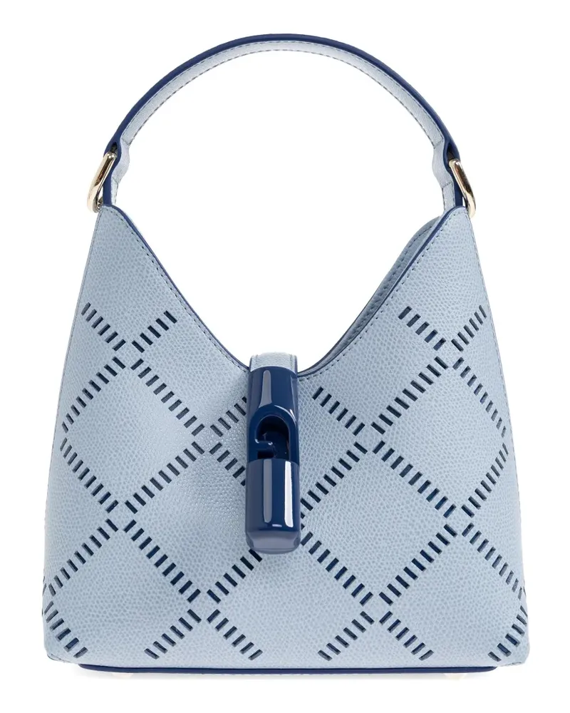 Furla Goccia cut-out leather small tote bag - Blau Blau