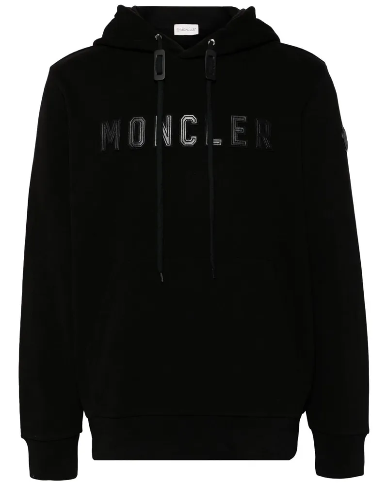 Moncler Hoodie mit Logo-Applikation Schwarz