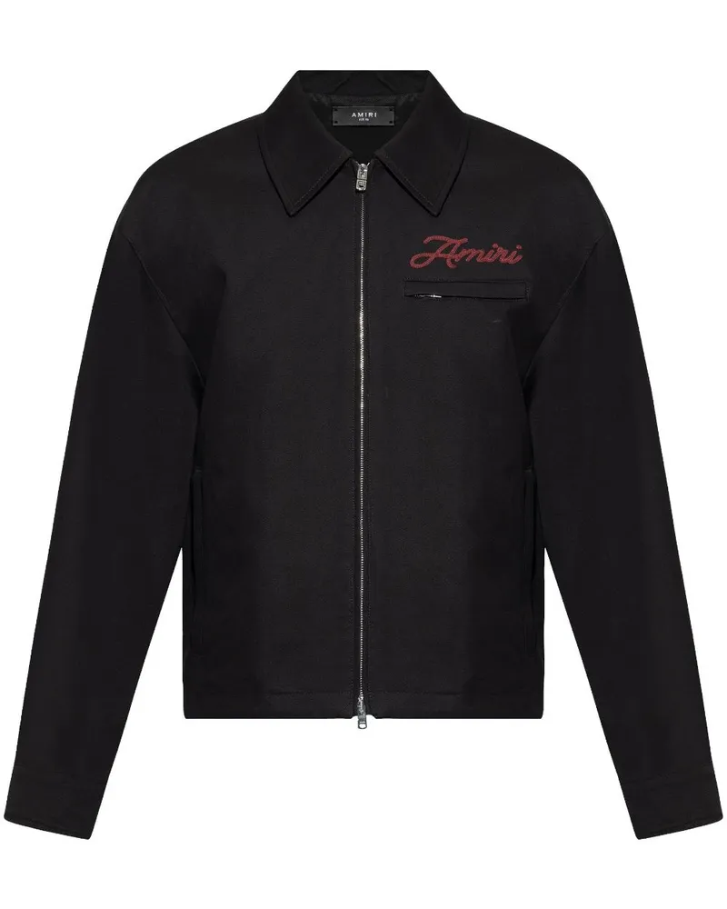 Amiri Jacke mit Logo-Stickerei - Schwarz Schwarz
