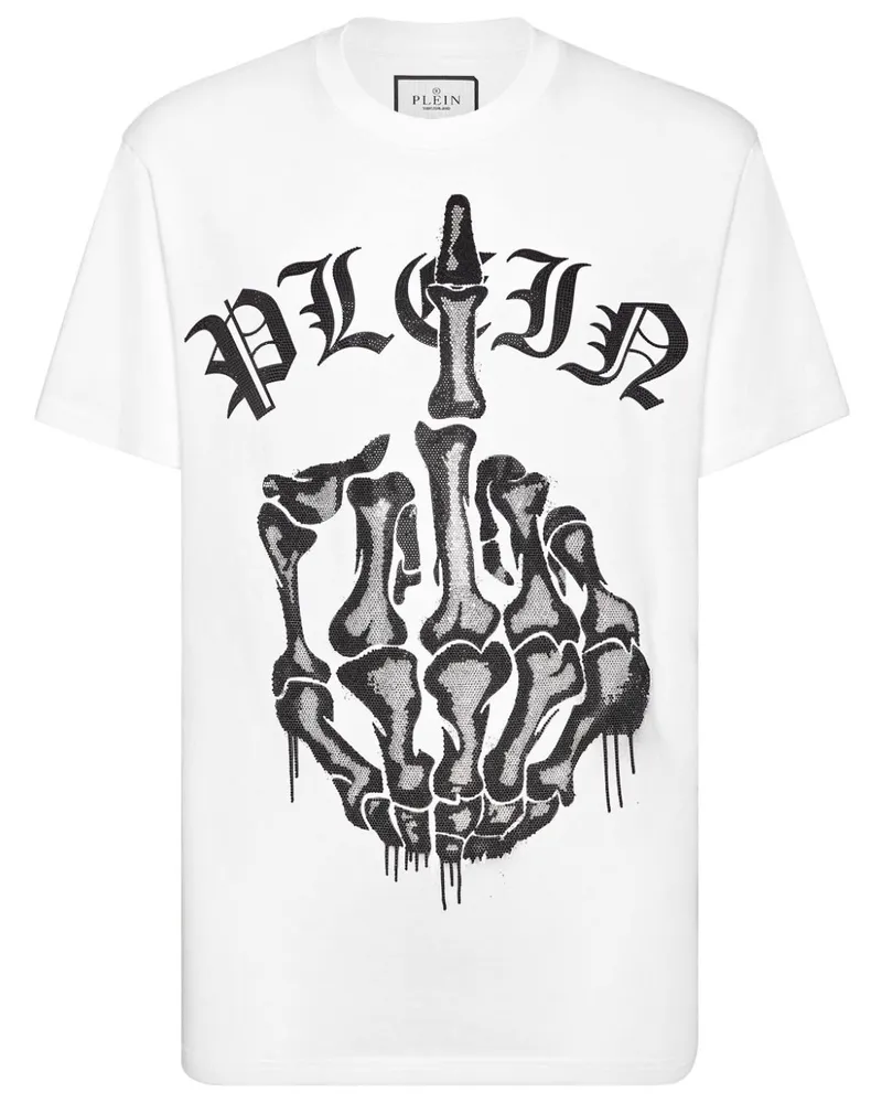Philipp Plein T-Shirt mit Strassverzierung - Weiß Weiß