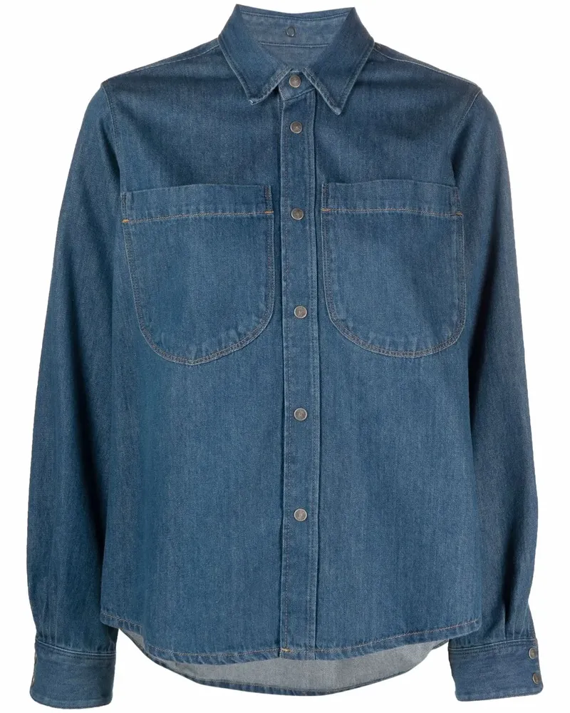 Diesel Jeanshemd mit Drapierung - Blau Blau