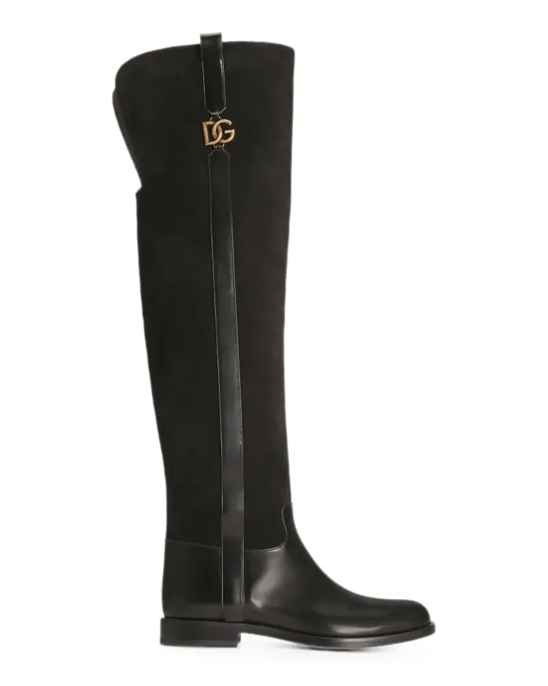 Dolce & Gabbana Stiefel aus Wildleder - Schwarz Schwarz