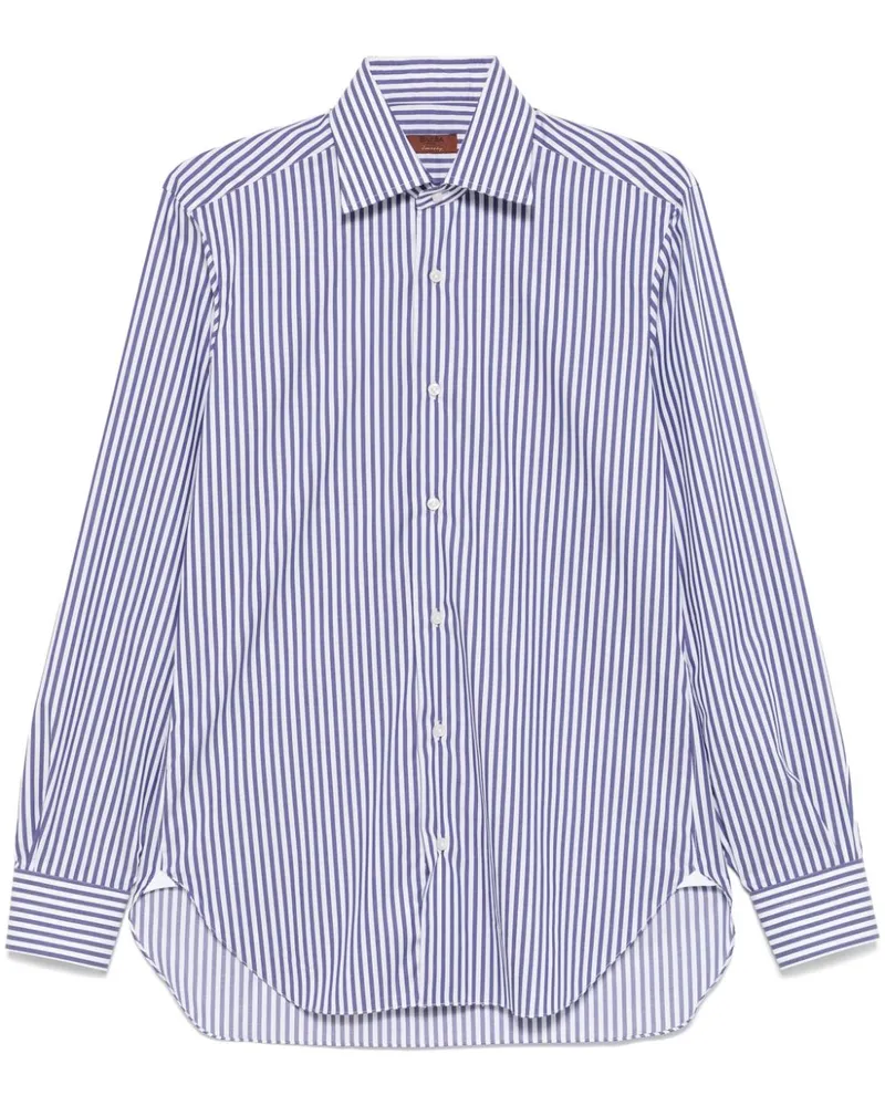 BARBA Gestreiftes Hemd - Blau Blau