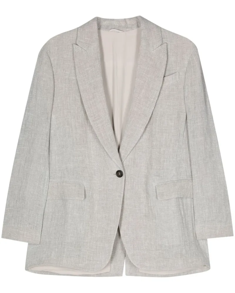 Brunello Cucinelli Blazer aus Leinengemisch - Grau Grau