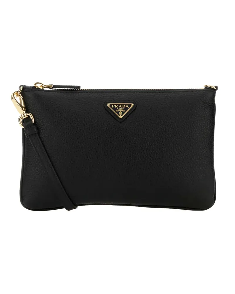 Prada leather logo-detailcrossbody bag - Schwarz Schwarz