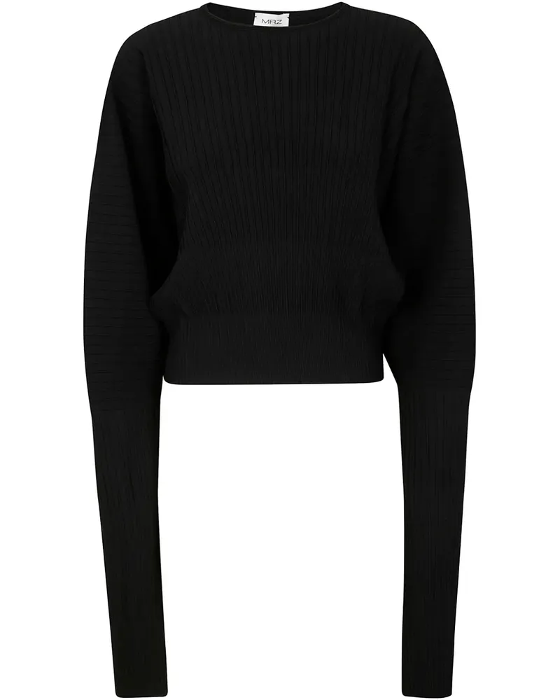 MRZ Gerippter Pullover - Schwarz Schwarz