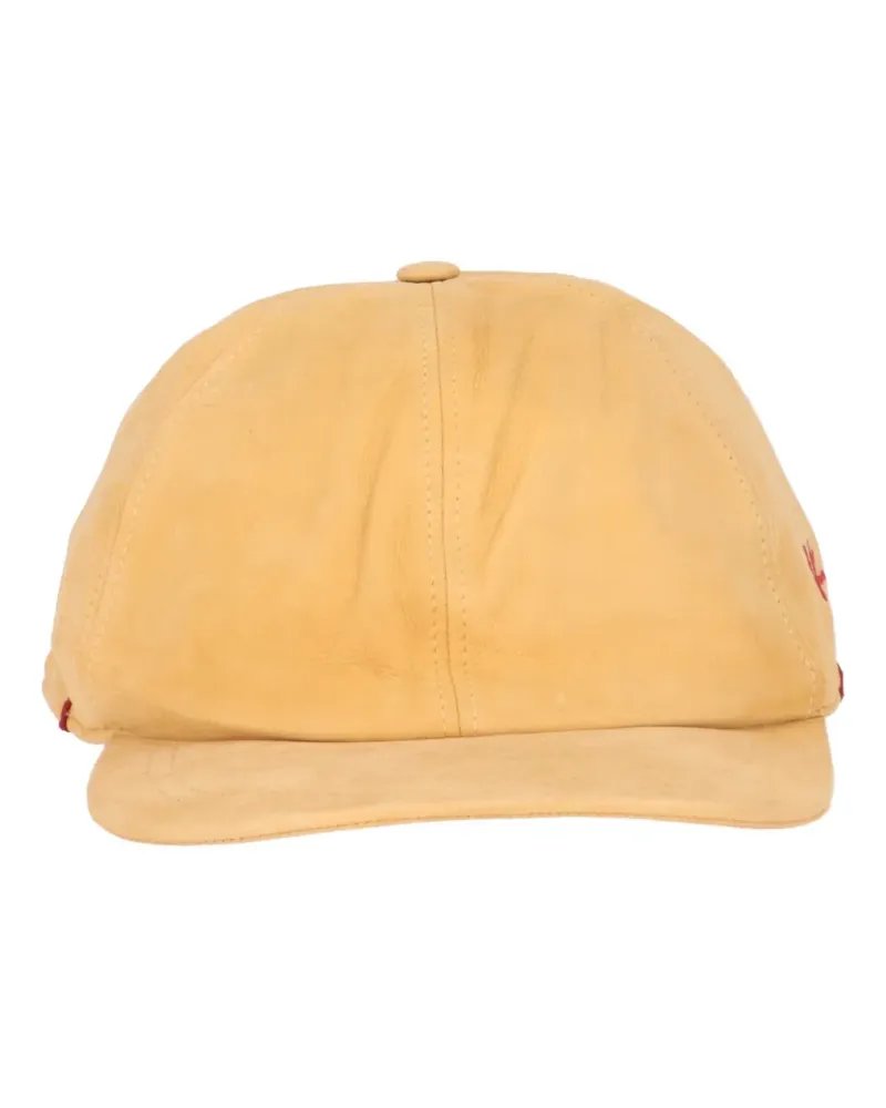 Isaia leather baseball cap - Nude Nude