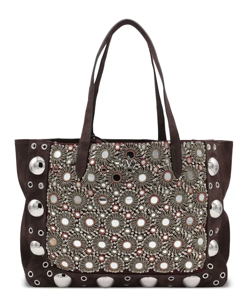 Valentino Garavani Nelcôte Tote Bag mit Ösendetail - Braun Braun