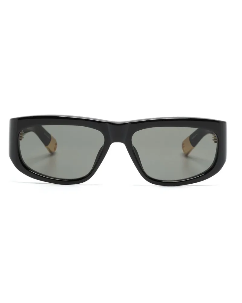Jacquemus Sonnenbrille mit eckigem Gestell - Schwarz Schwarz