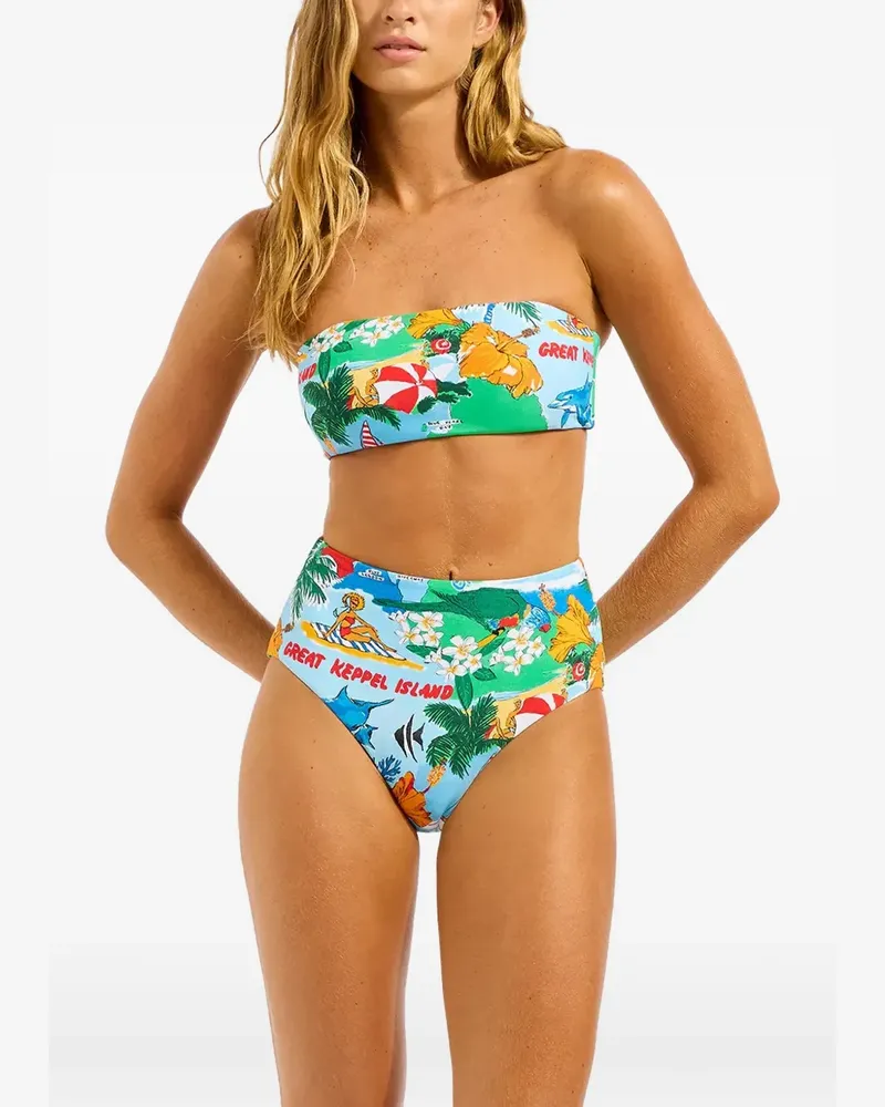 Seafolly Australia Bikini mit grafischem Print - Blau Blau