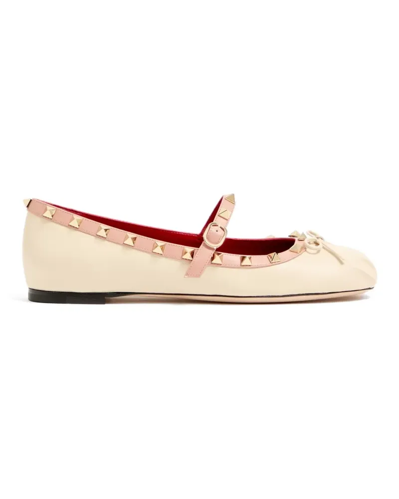 Valentino Garavani Mary-Jane Rockstud ballerinas in nappa 05mm - Nude Nude