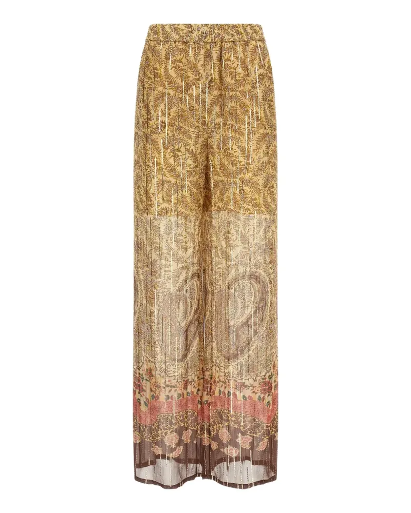 Valentino Garavani paisley silk trousers - Nude Nude
