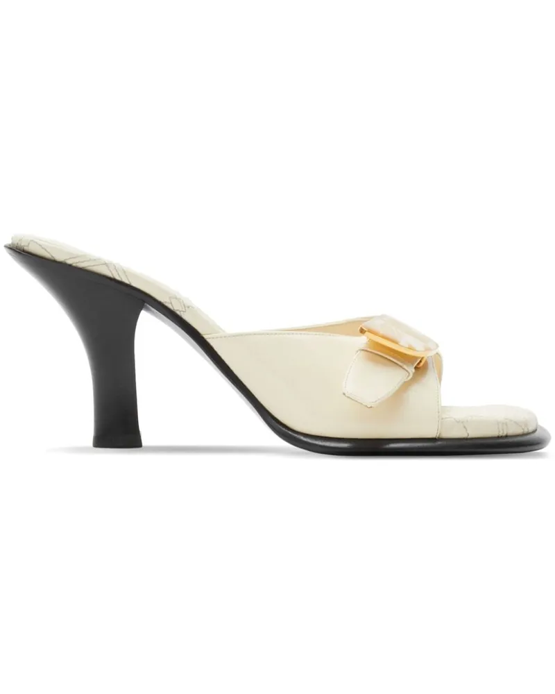 Burberry Bay Mules aus Leder - Nude Nude