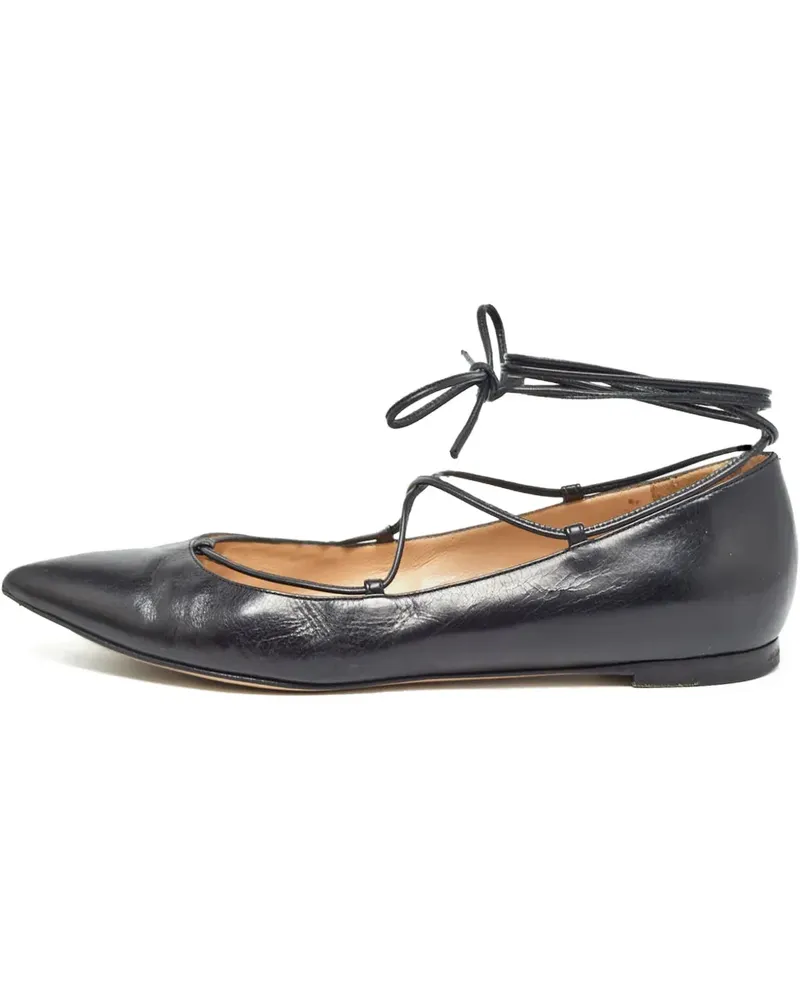 Gianvito Rossi Ballerinas mit spitzer Kappe - Schwarz Schwarz