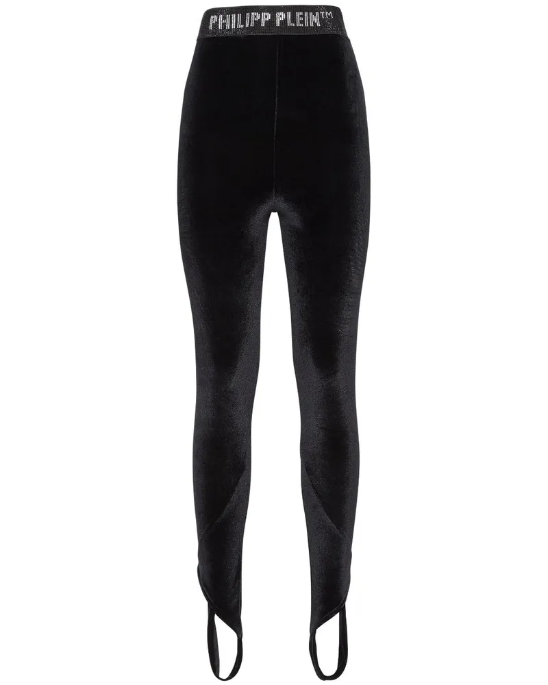 Philipp Plein Leggings mit Logo-Streifen - Schwarz Schwarz