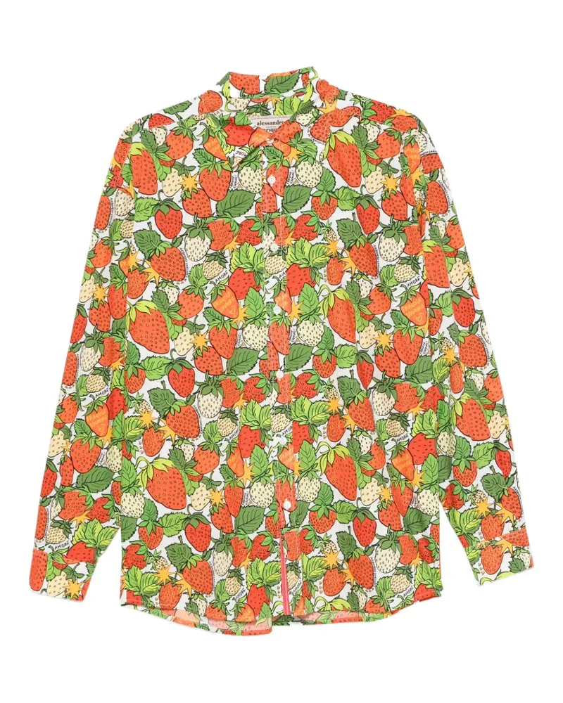 Alessandro Enriquez strawberry-print shirt - Weiß Weiß