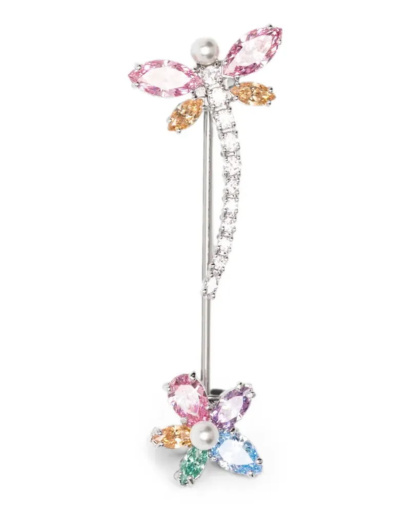 Swarovski x Ariana Grande crystal and cubic zirconia brooch - Silber Silber